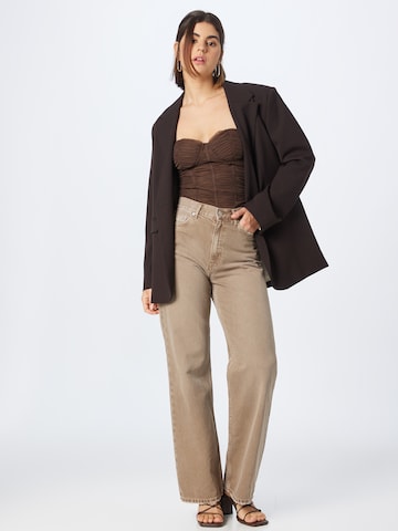 Misspap Shirt bodysuit in Brown