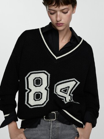 Pull-over 'RUGBY' MANGO en noir : devant