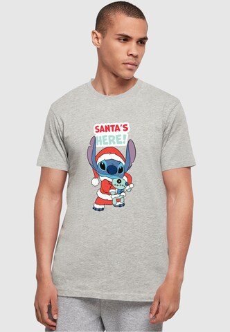 ABSOLUTE CULT T-Shirt 'Lilo And Stitch - Santa Is Here' in Grau: predná strana