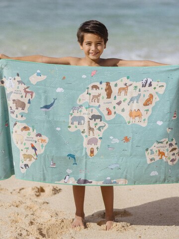 Serviette de plage 'Animal Map' woodsandwaves en mélange de couleurs