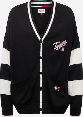 Tommy Jeans Knit Cardigan in Black: front