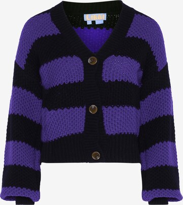 Libbi Knit Cardigan in Purple: front
