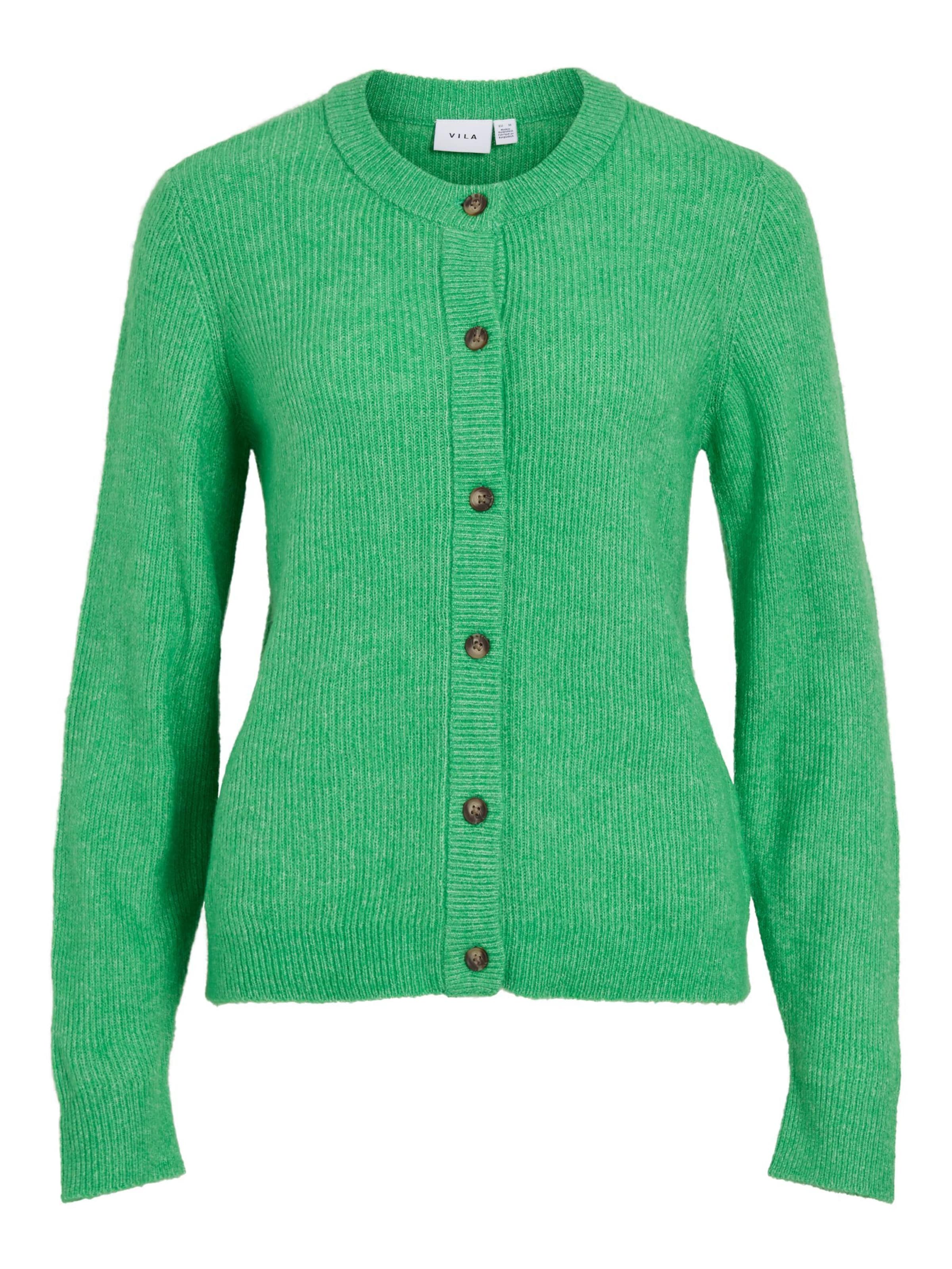 VILA Strickjacke 'VIVioli' in Grün: Vorderseite