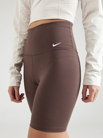 NIKE - Skinny Calças de desporto 'ONE' em castanho