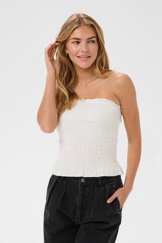 SAINT TROPEZ - Top 'NaciaSZ' em branco: frente