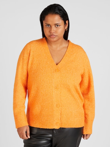 ONLY Carmakoma Gebreid vest 'HAZEL' in Oranje: voorkant