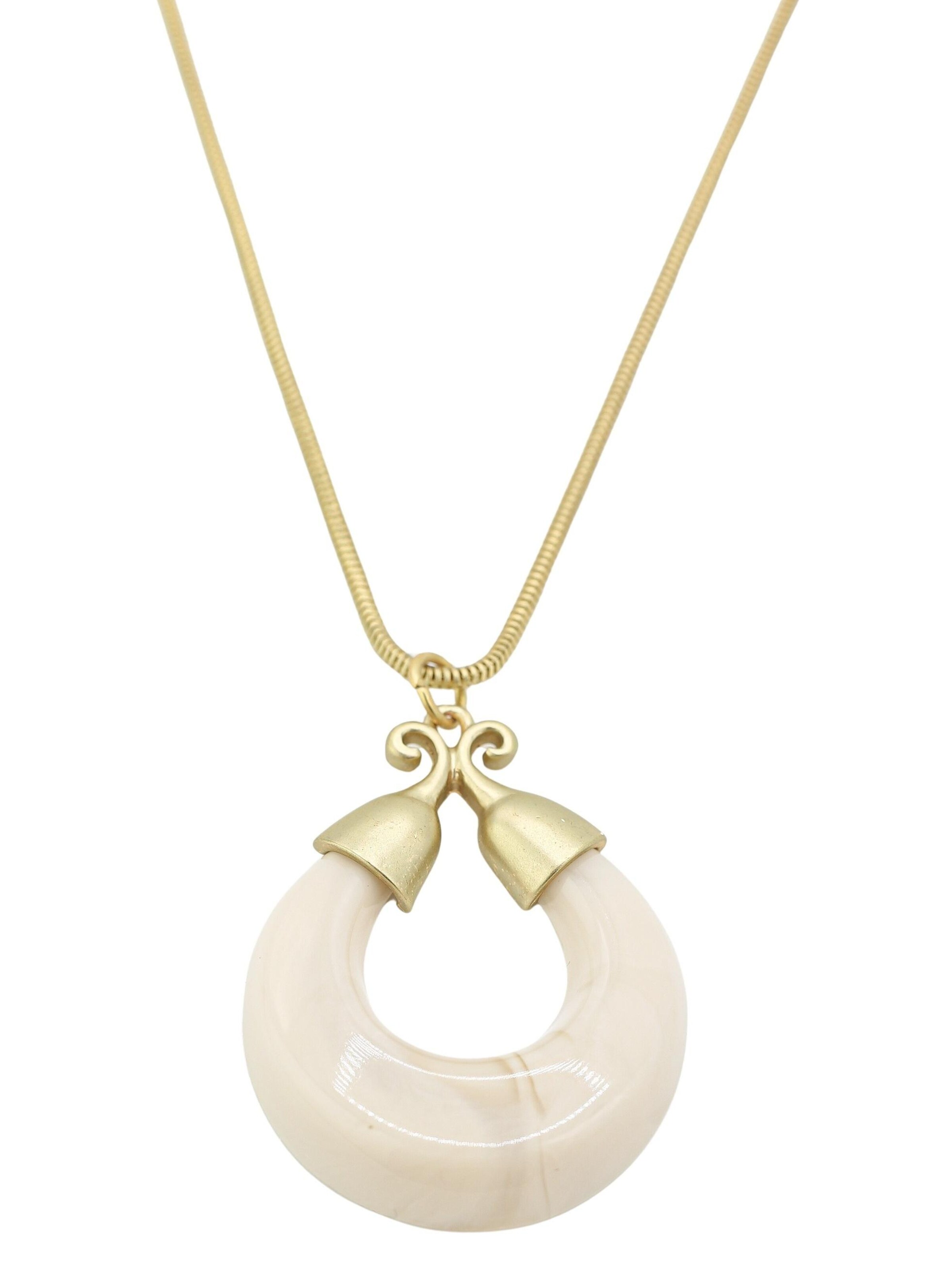 COLLEZIONE ALESSANDRO Necklace 'Marble Glow' in Beige: front