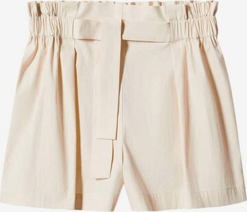 Pantalon à pince 'Paper' MANGO en beige : devant