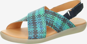 THINK! Riemensandale 'Nature Sand' in Blau: Vorderseite