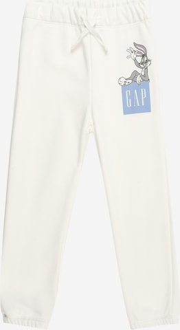 Effilé Pantalon 'LOONEY TUNES' GAP en blanc : devant