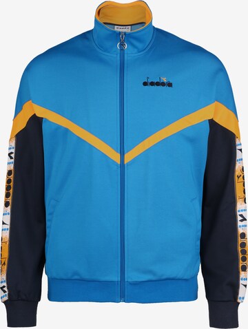 Diadora Athletic Zip-Up Hoodie 'Offside' in Blue: front