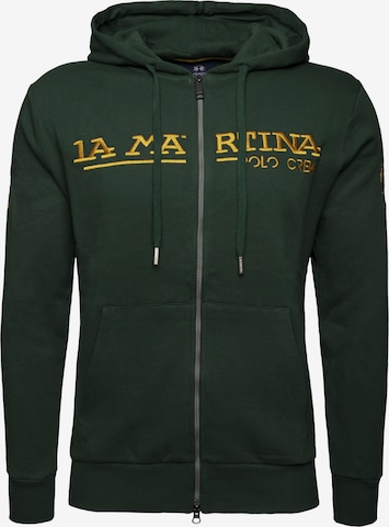 La Martina Sweatjacke ' XMF302 ' in Grün: Vorderseite