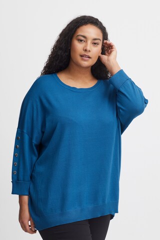 Fransa Curve Shirt in Blue: front