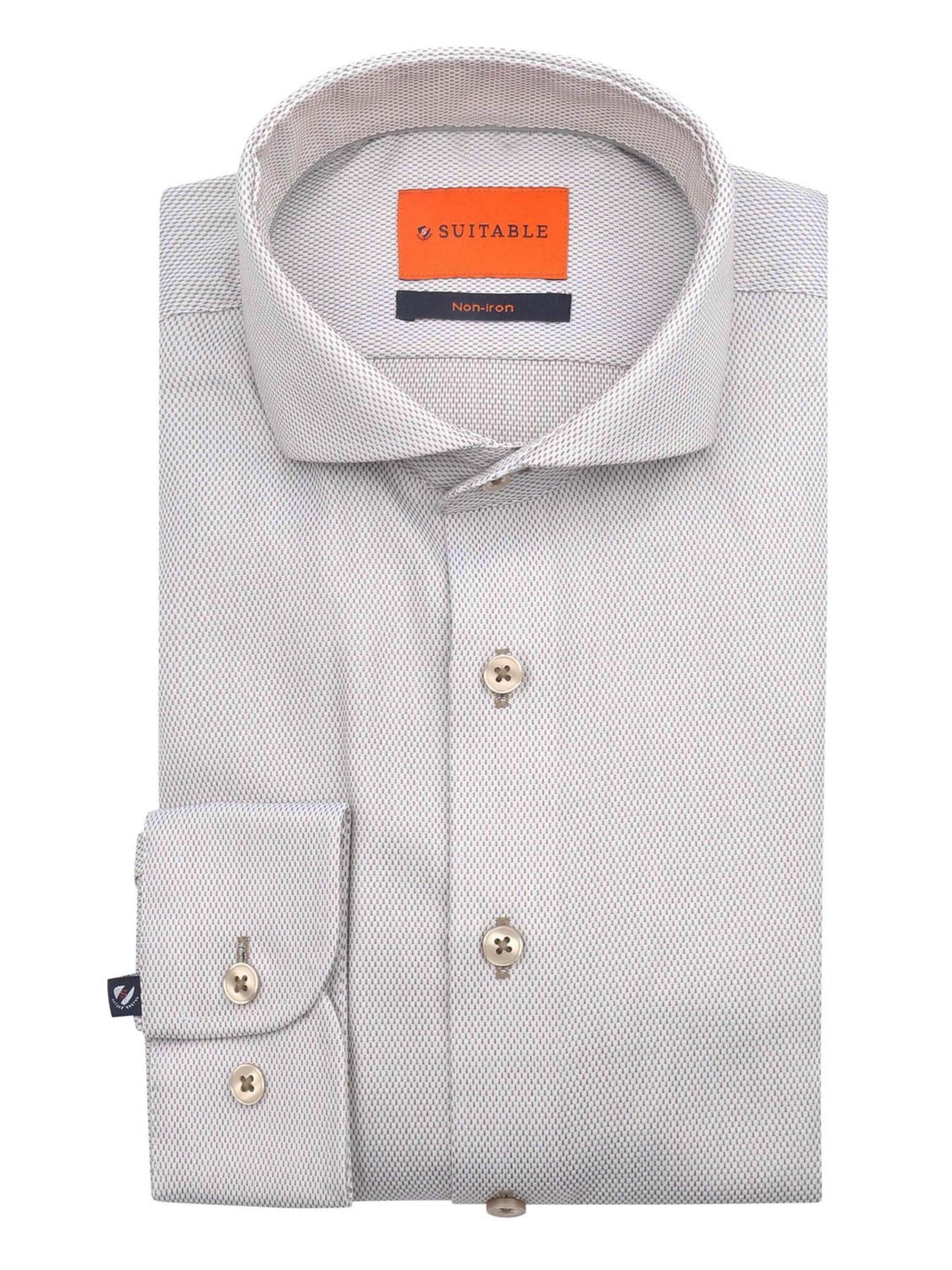 Suitable Slim Fit Hemd‌‌ in Beige