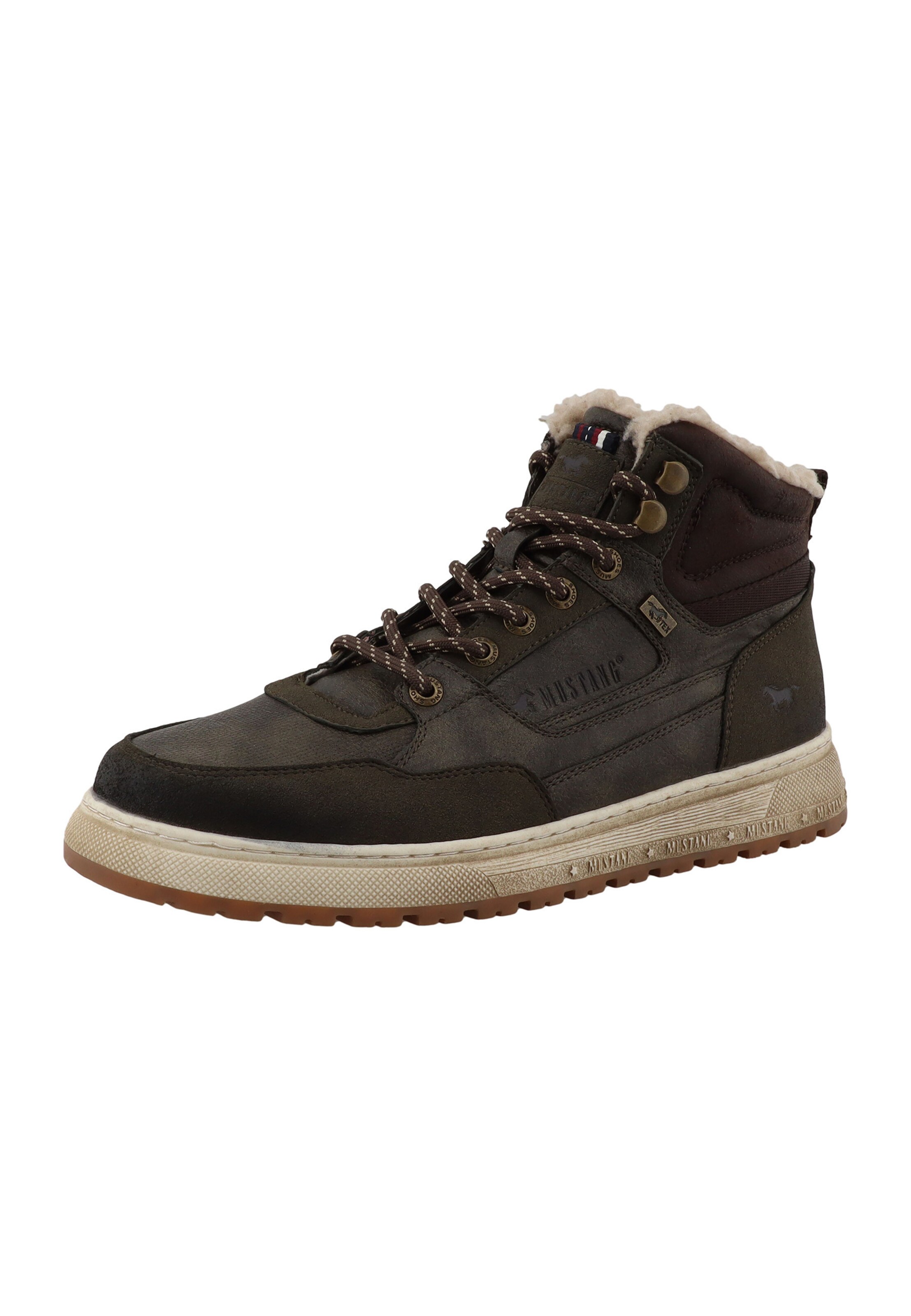 MUSTANG - Botas com atacadores em castanho: frente