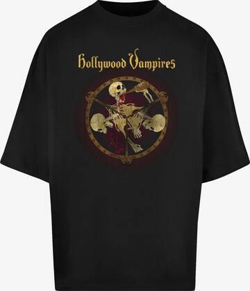 Merchcode Shirt 'Hollywood Vampires - Drink Fight Puke' in Zwart: voorkant