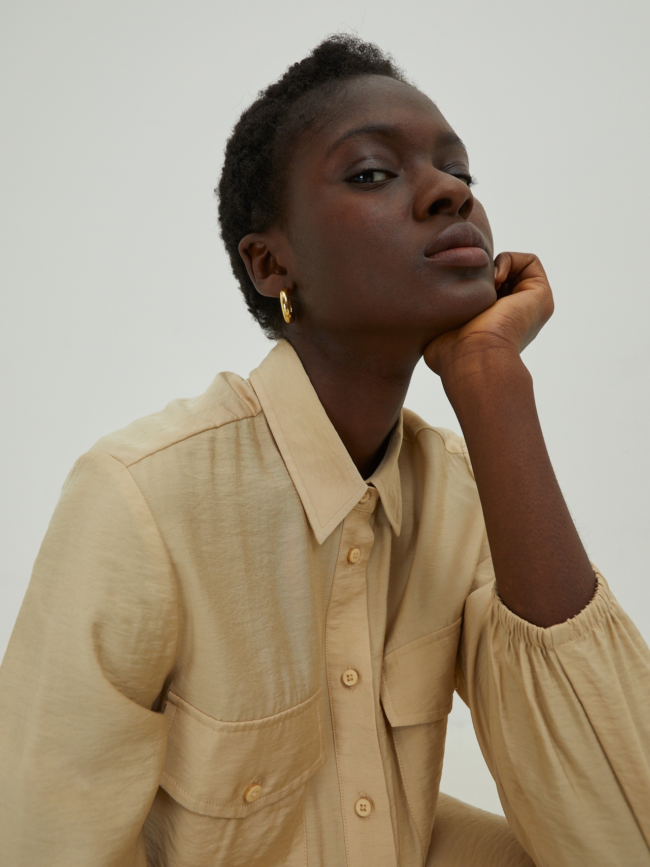 EDITED Robe-chemise 'Faye' beige