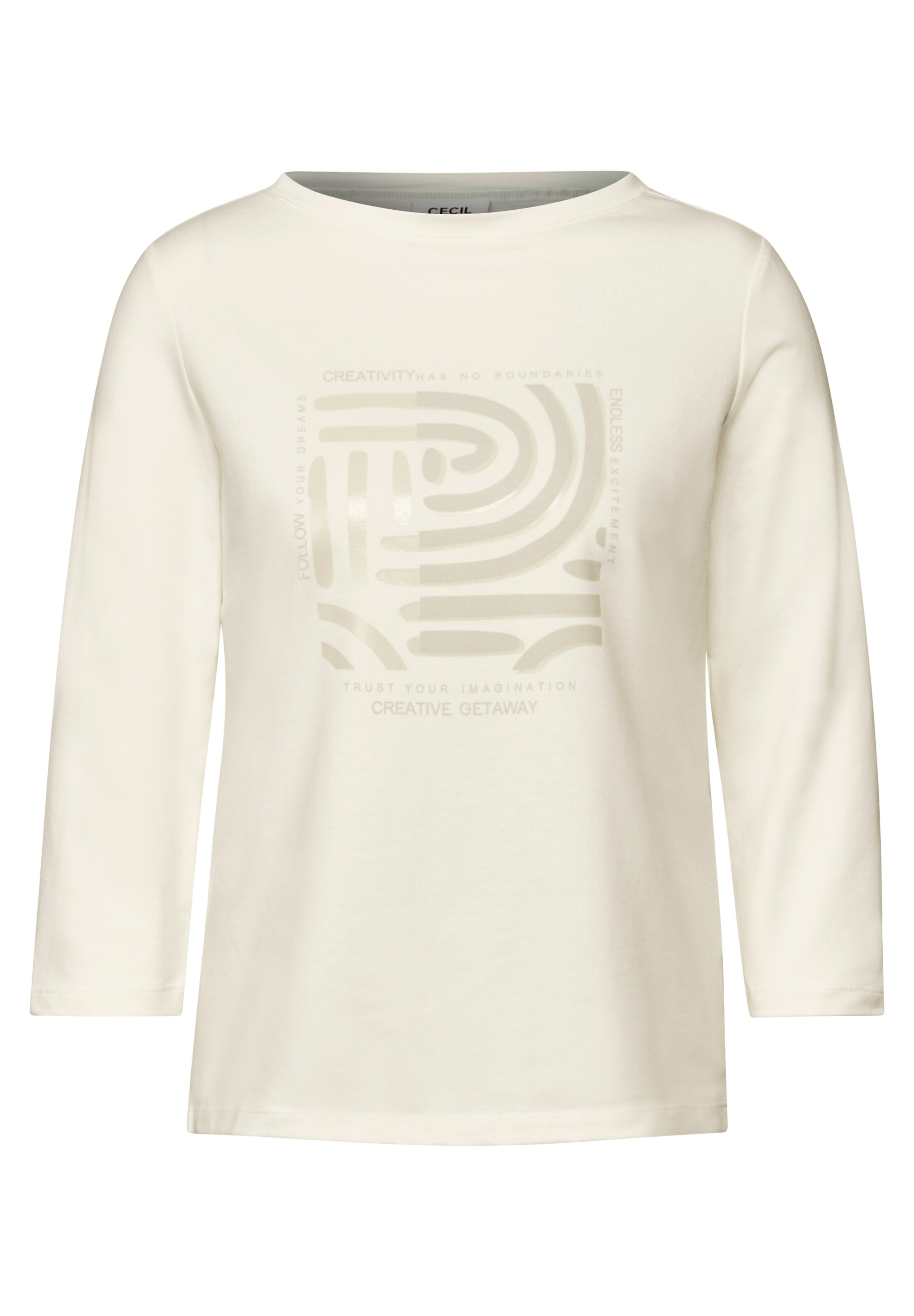 CECIL Shirt mit Frontprint in Weiß: Vorderseite