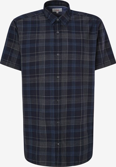 s.Oliver Men Tall Sizes Button Up Shirt in Dark blue / Dark grey / Black, Item view