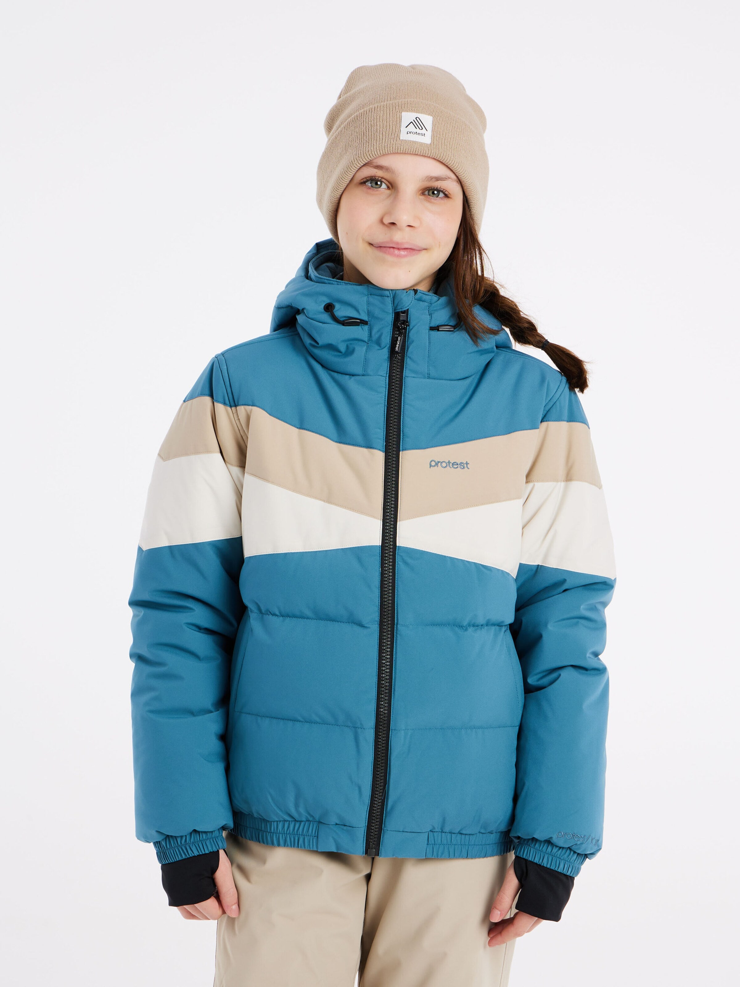 PROTEST Athletic Jacket 'PRTSISKIN JR' in Blue: front