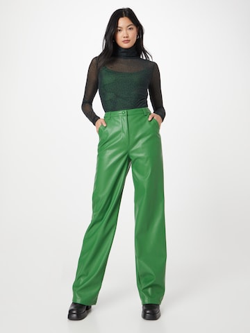 Misspap Široke hlačnice Hlače | zelena barva