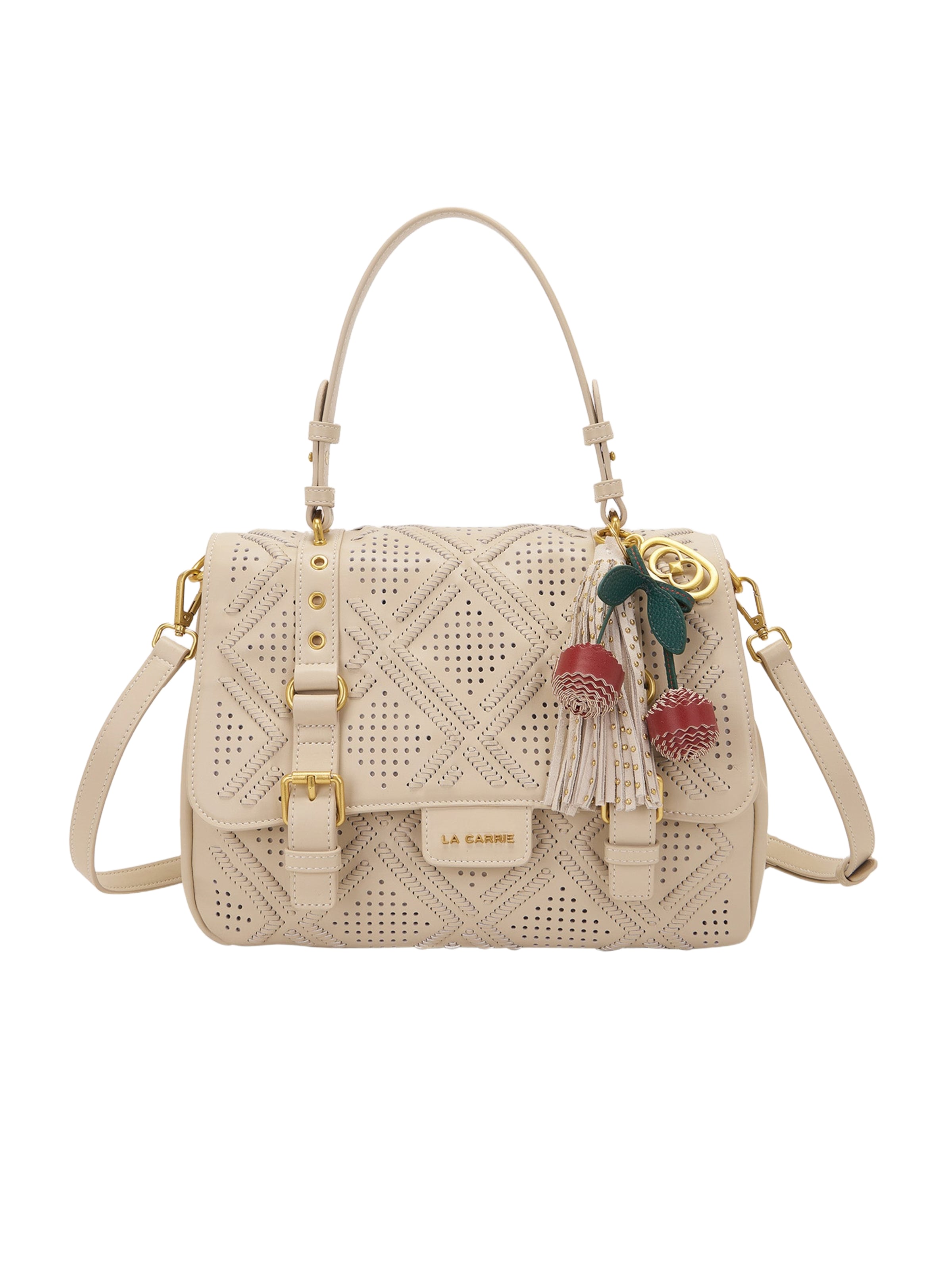 La Carrie Schultertaschen in Beige: Vorderseite