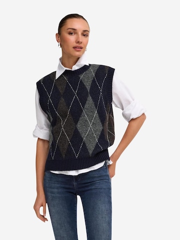 Gilet 'Onlrhombus Argyle Vest Knt Noos 15364799' di ONLY in blu: frontale