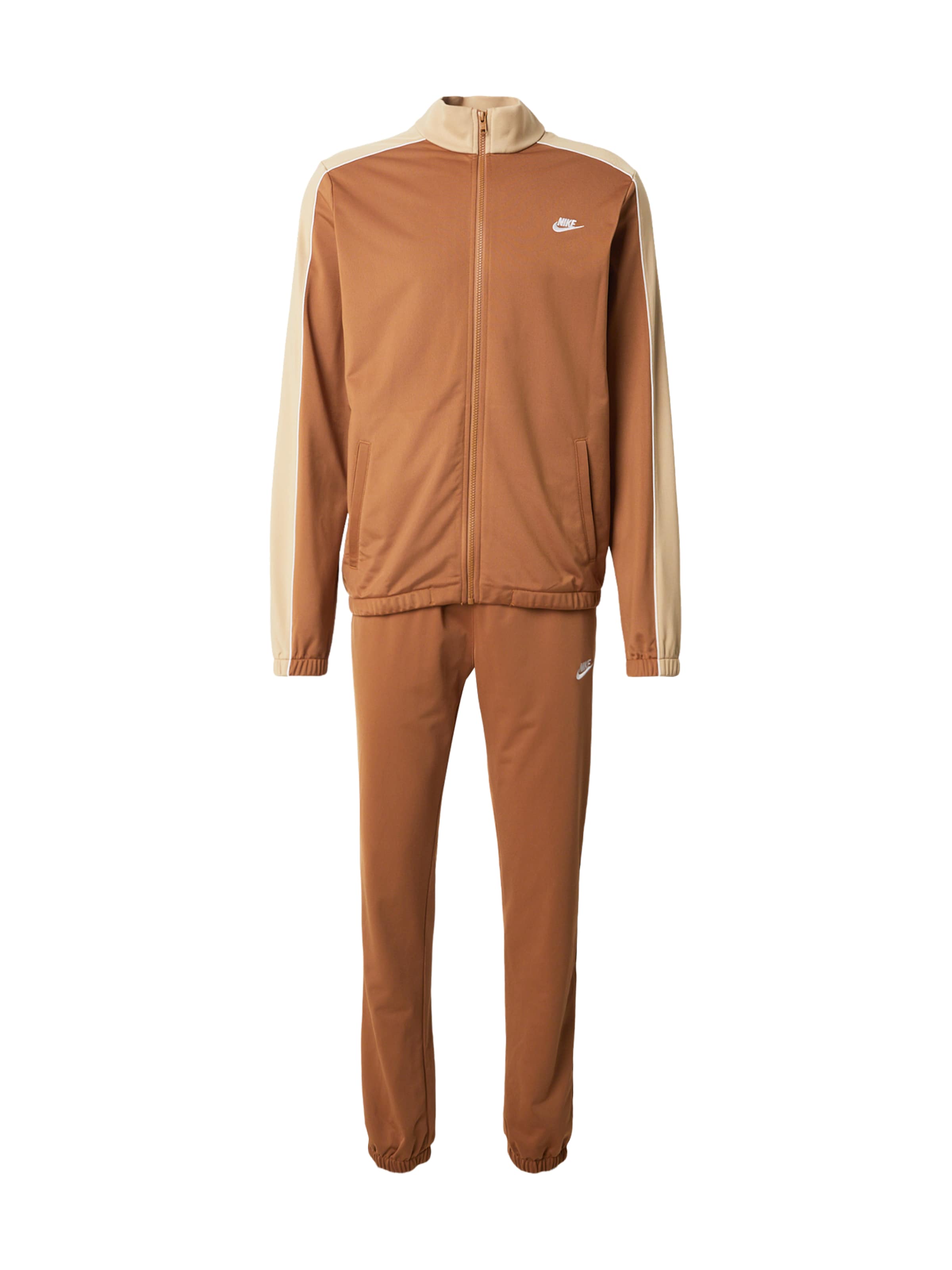 Nike Sportswear Joggingpak 'CLUB' in Bruin: voorkant