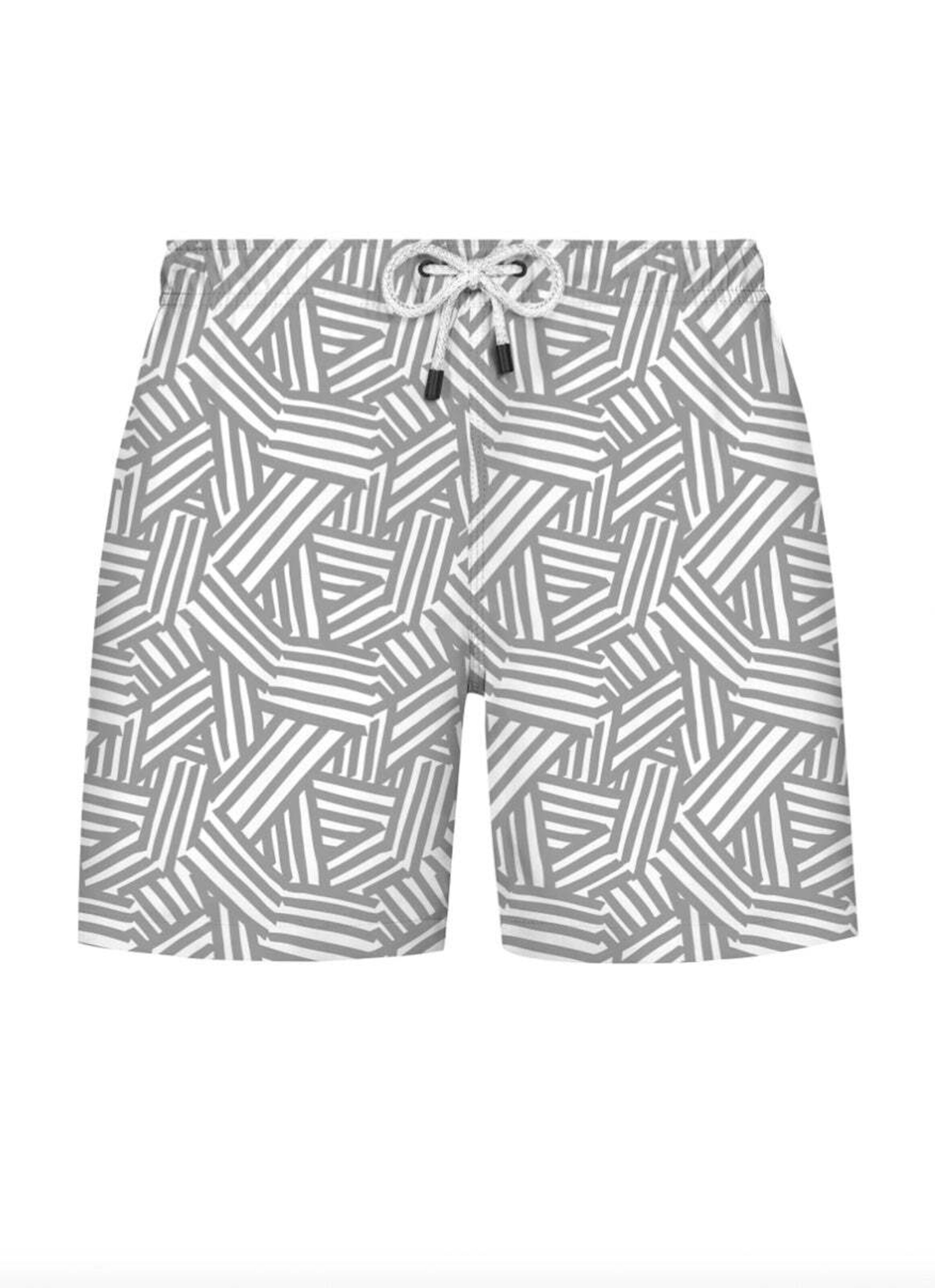 Pantaloncini da bagno 'GEOMETRIC' di WESTMARK LONDON in grigio: frontale