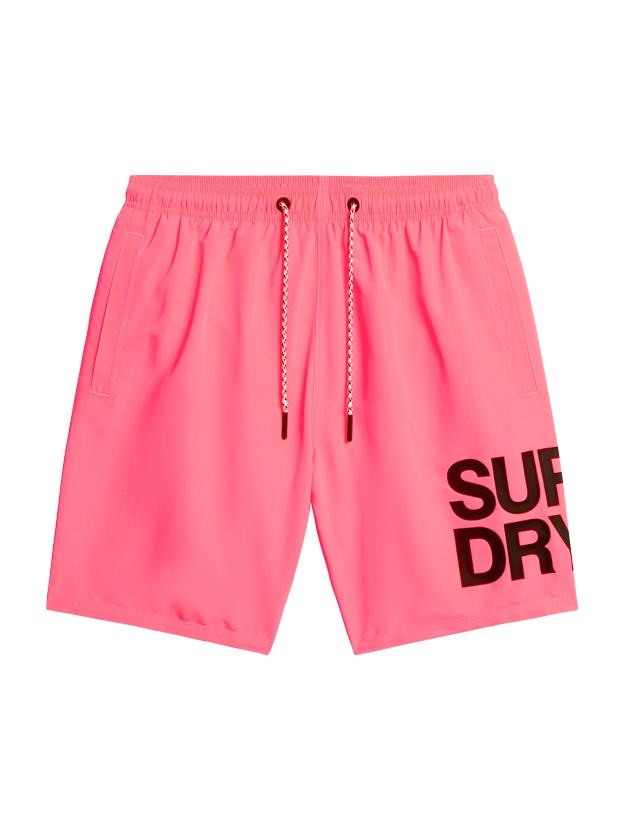 Shorts de bain Superdry en rose : devant