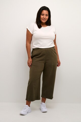 KAFFE CURVE Loose fit Pants 'Nana' in Green