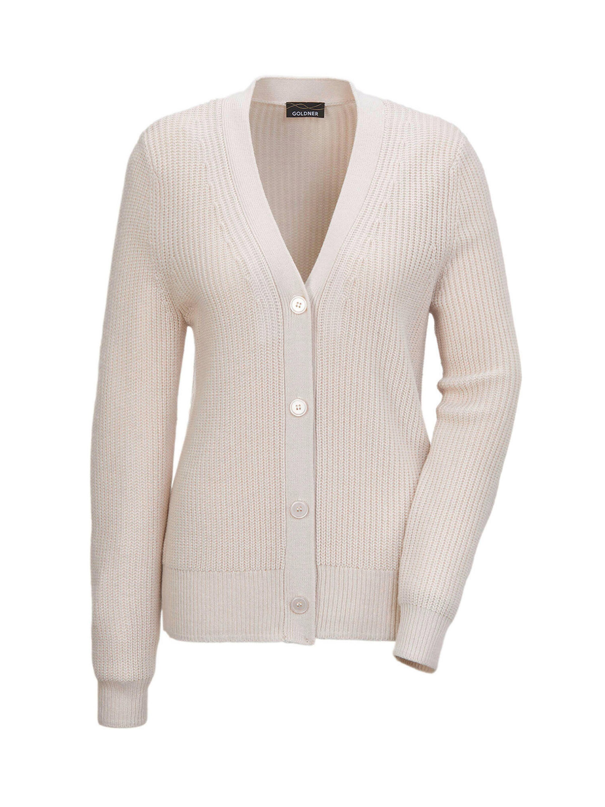 Goldner Gebreid vest in Beige: voorkant