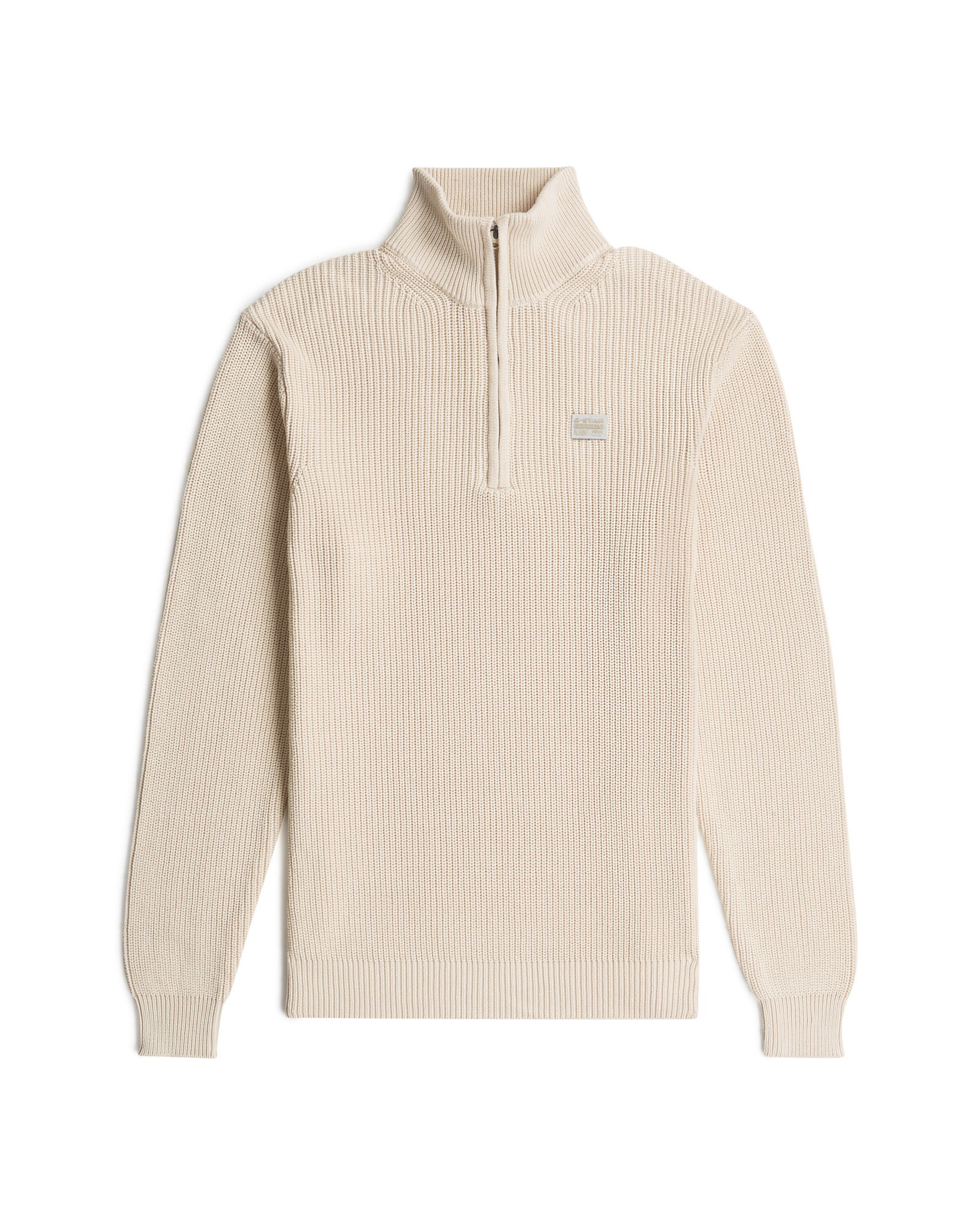 G-STAR Pullover 'Half Zip' in Beige: Vorderseite