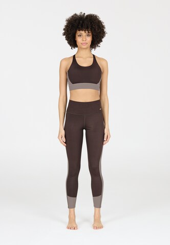 Athlecia Skinny Tights 'Aspasia' in Braun