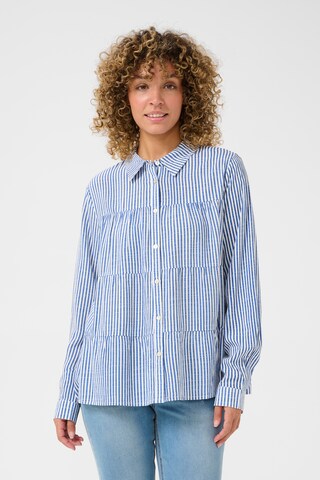 Chemisier 'Tiah Malinka' Cream en bleu
