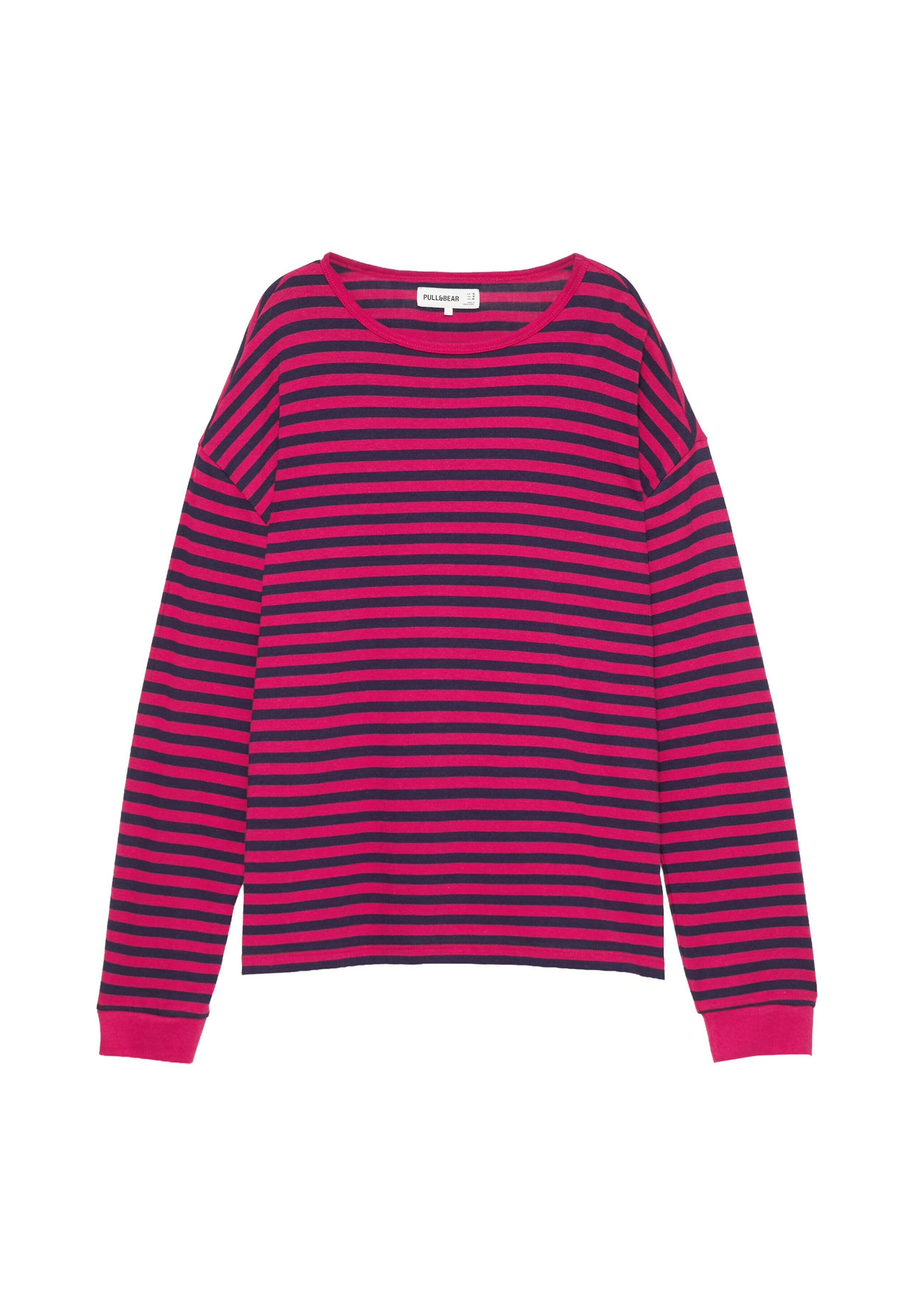 Tricou 'RAYAS MLARGA 2' de la Pull&Bear pe roz: față