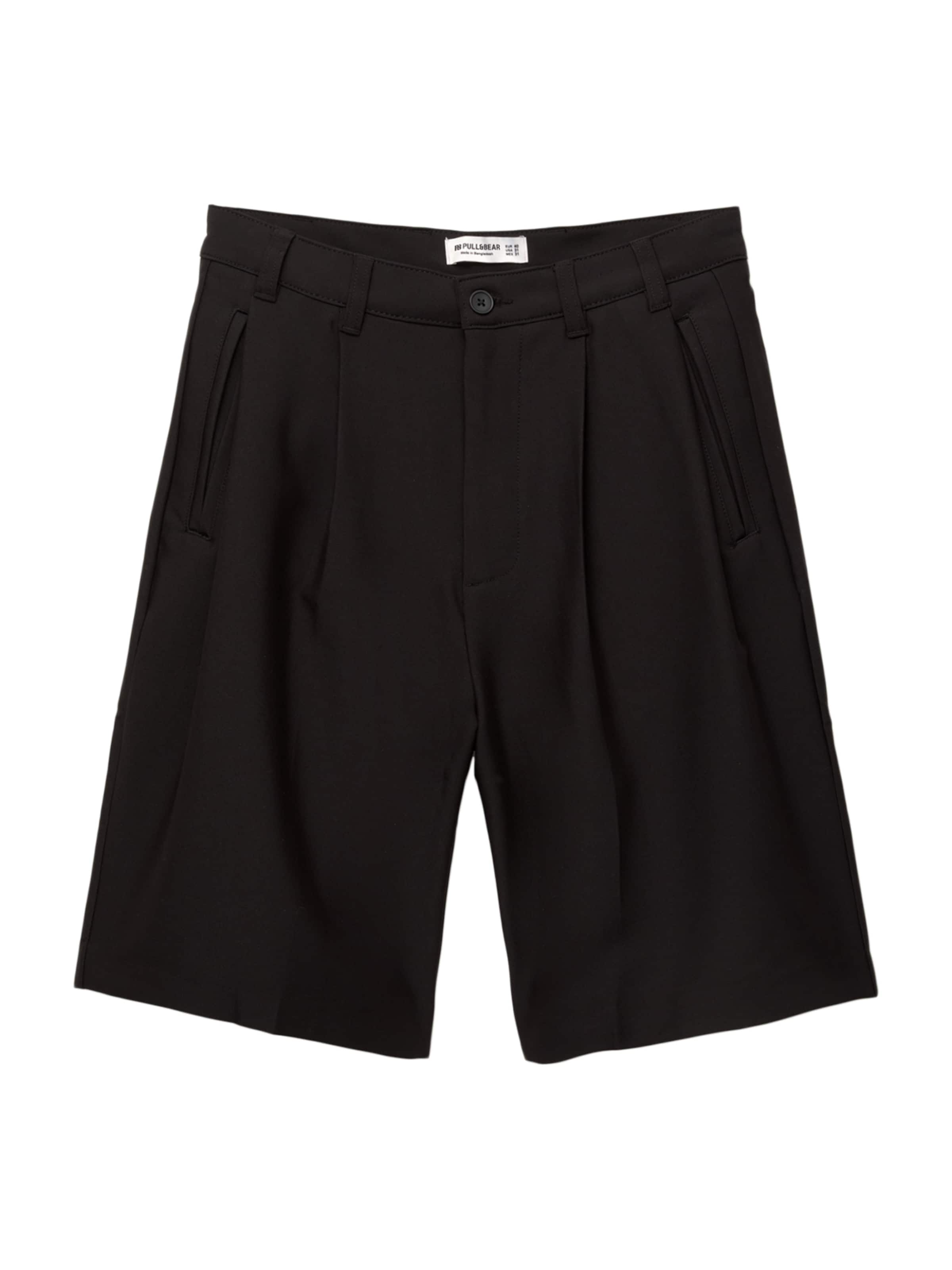 Baggy Pantalon à pince Pull&Bear en noir : devant