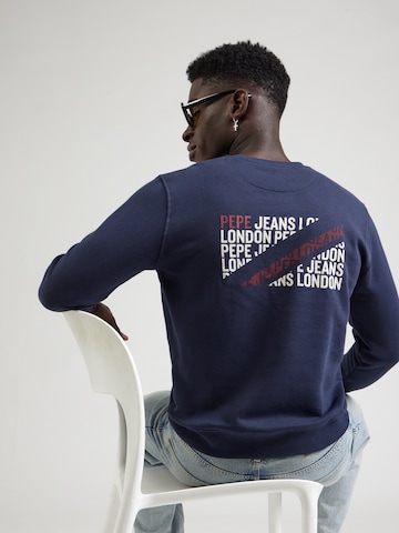 Pepe Jeans Sweatshirt in Blauw: voorkant