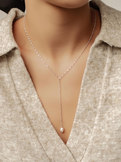 Hey Happiness Kette 'Pearl Drop' in silber, Produktansicht