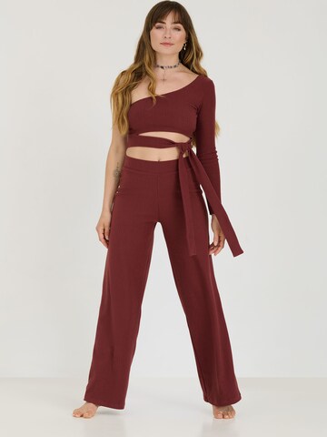 Wide Leg Pantalon 'Leni' ABOUT YOU x Sofia Tsakiridou en marron