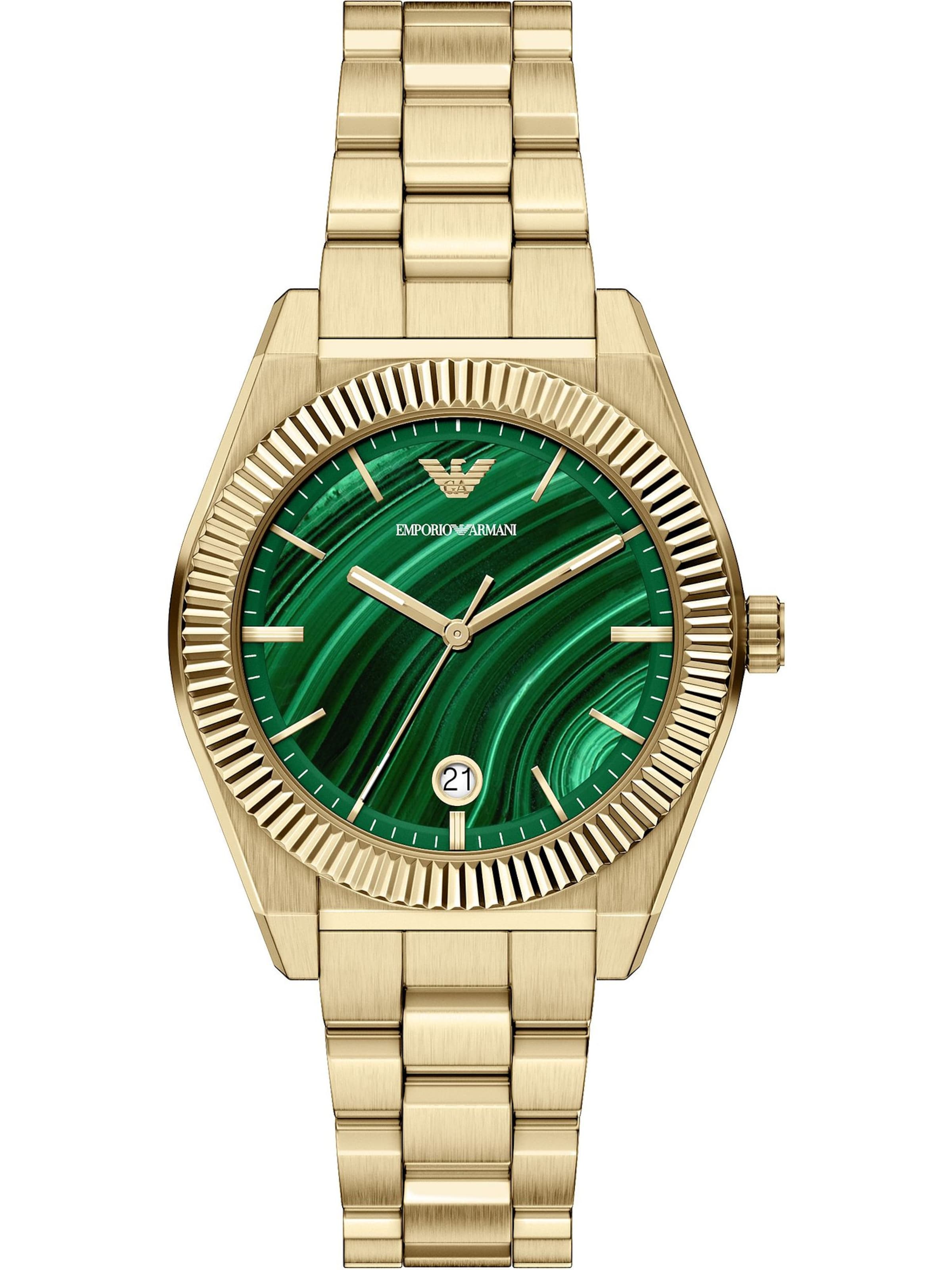 Emporio Armani Analoguhr in Grün: Vorderseite