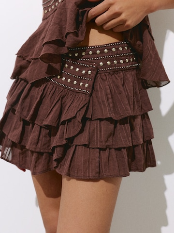 Pull&Bear Spódnica w kolorze brązowy