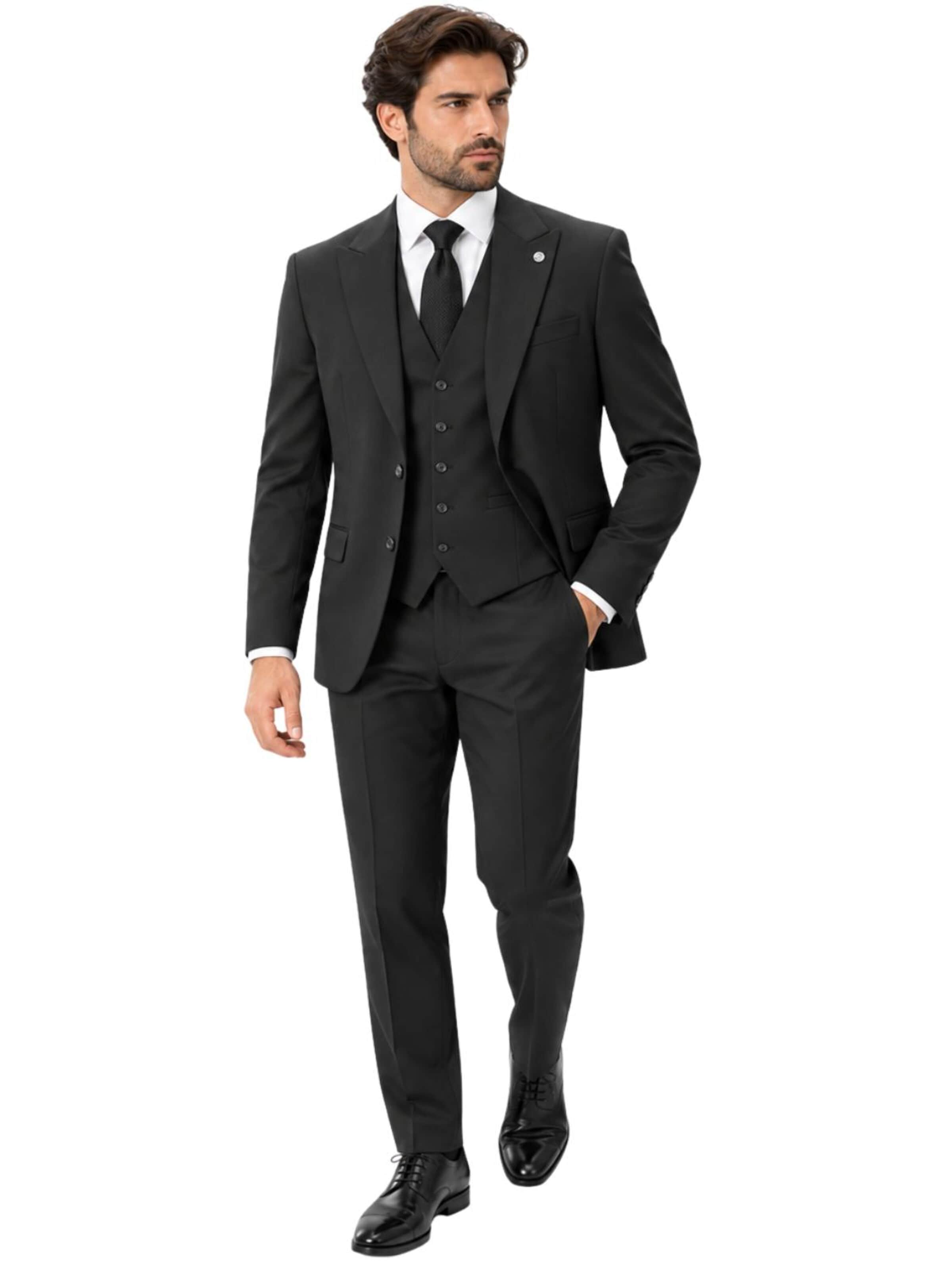 Guild Suit 'Slim fit Business Anzug' in Black: front