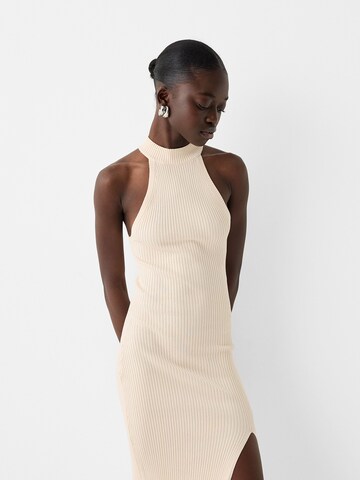 Bershka Knitted dress in Beige