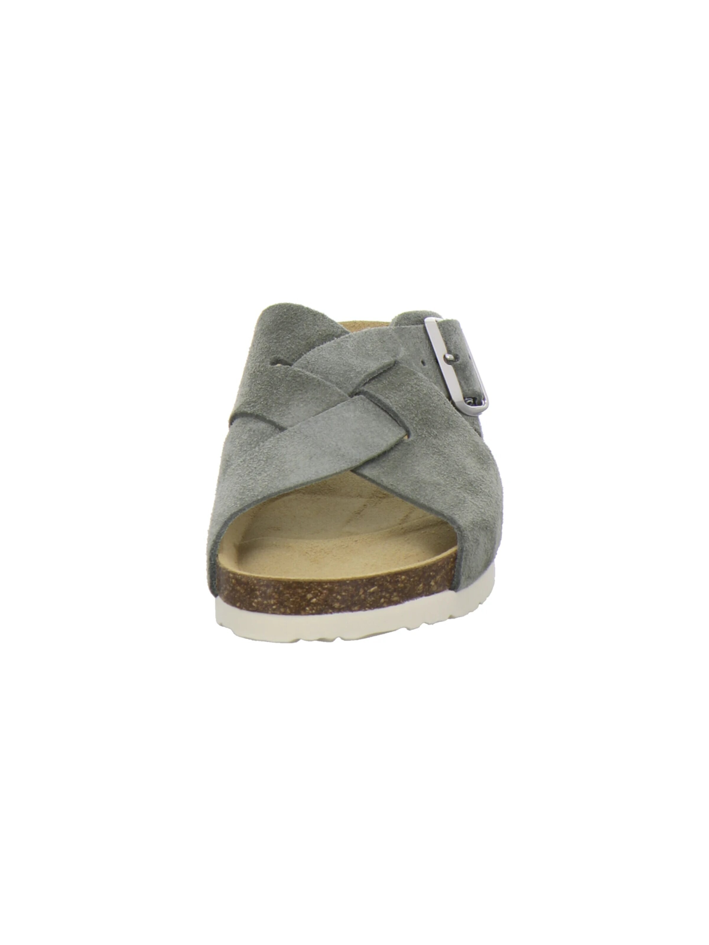 AFS-Schuhe - Zapatos abiertos 'Pantoletten Damen Kreuzbandage olive' en verde
