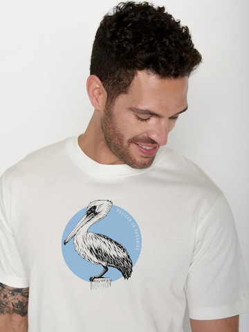 GREENBOMB Shirt 'Fusion Pelican Paradise' in Wit