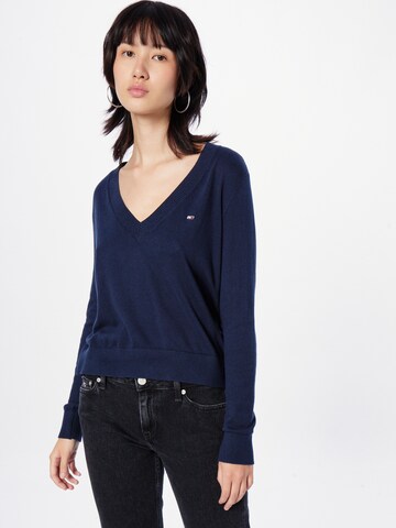 Tommy Jeans Trui in Blauw: voorkant