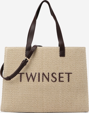 Borsa a mano di Twinset in beige: frontale