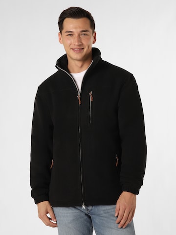 Nils Sundström Fleece Jacket ' Anton ' in Black: front