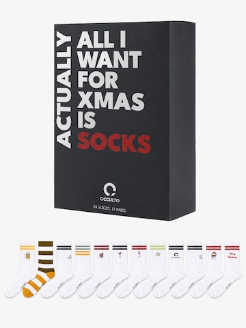Occulto Socken 'Calendar'‌‌‌‌‌ in Schwarz: Vorderseite